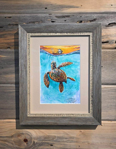 Auction Closed "Turtle Flow" Original Watercolor by Steve Diossy