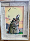 "Bass Me a Beer" Lobster Trap Framed Mini-Canvas