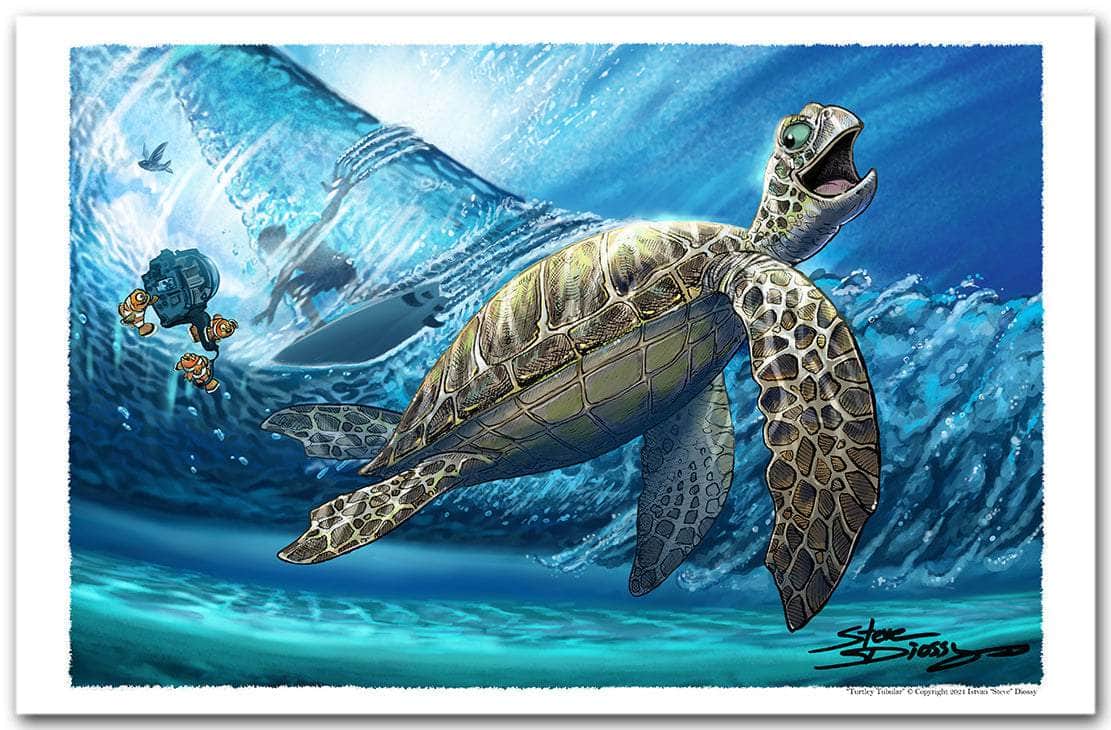 "Turtley Tubular" Fine Art Paper Print