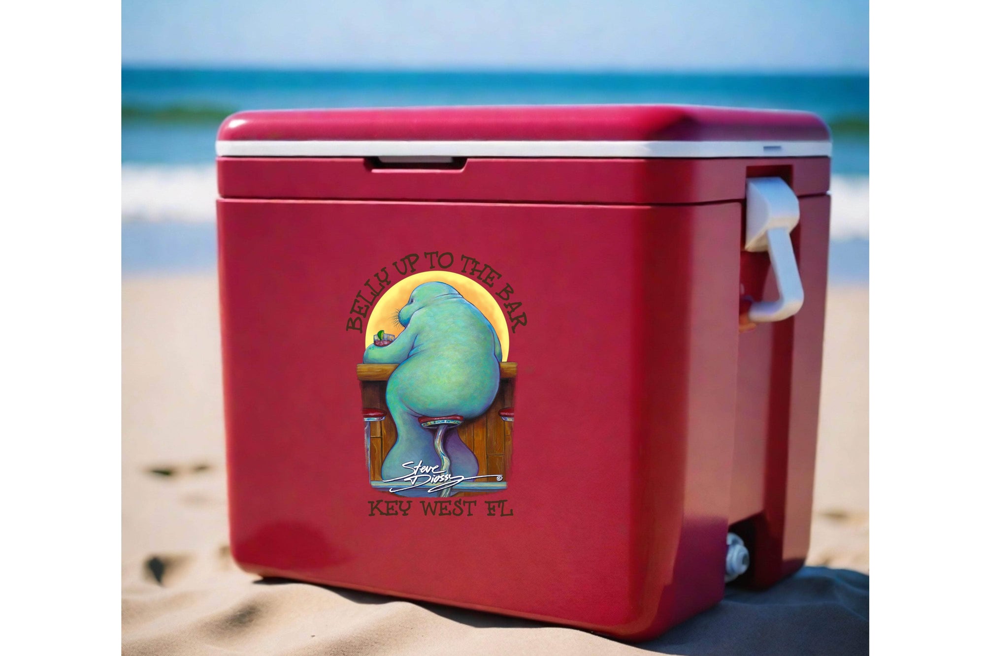 Lonely Manatee - Mini Sticker -Key West Edition