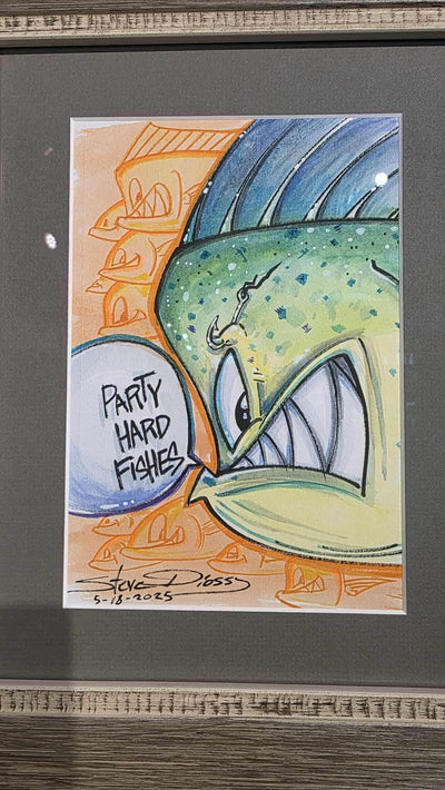 "Cheers Fishes" Original Watercolor by Steve Diossy
