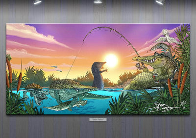 "Gator Fishing" Limited Edition Canvas