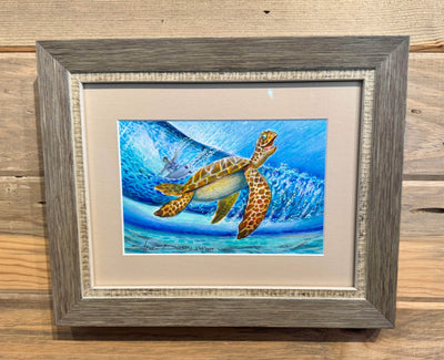 Auction Closed "Turtley Tubular" Original Watercolor/Pencil by Steve Diossy