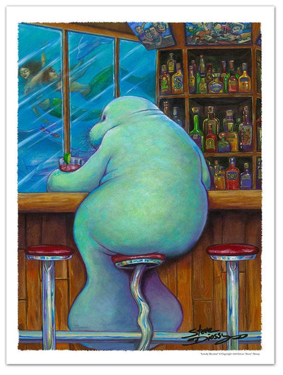 "Lonely Manatee" Fine Art Paper Print