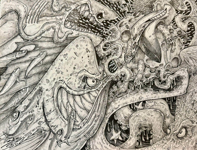 "Midnight Snack Attack" Original Pen/Ink by Steve Diossy