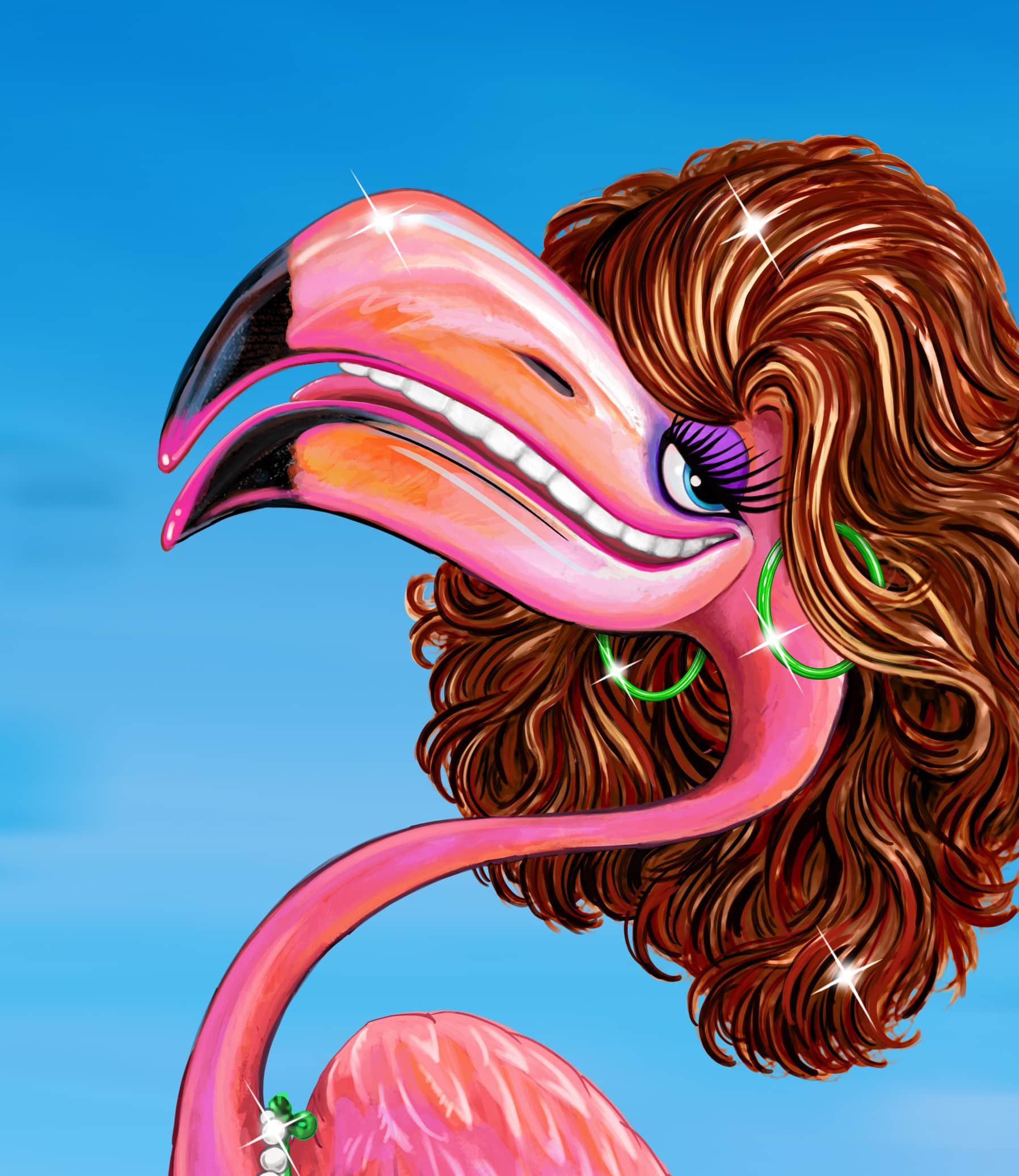 Pre-Order "Flirty Flamingo" Limited Edition Canvas - Shipments start Mid-Late July