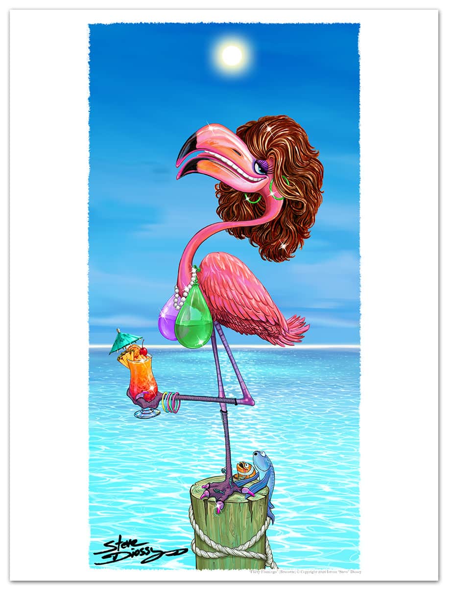 Pre-Order "Flirty Flamingo" Fine Art Paper Print - Ships by Mid July