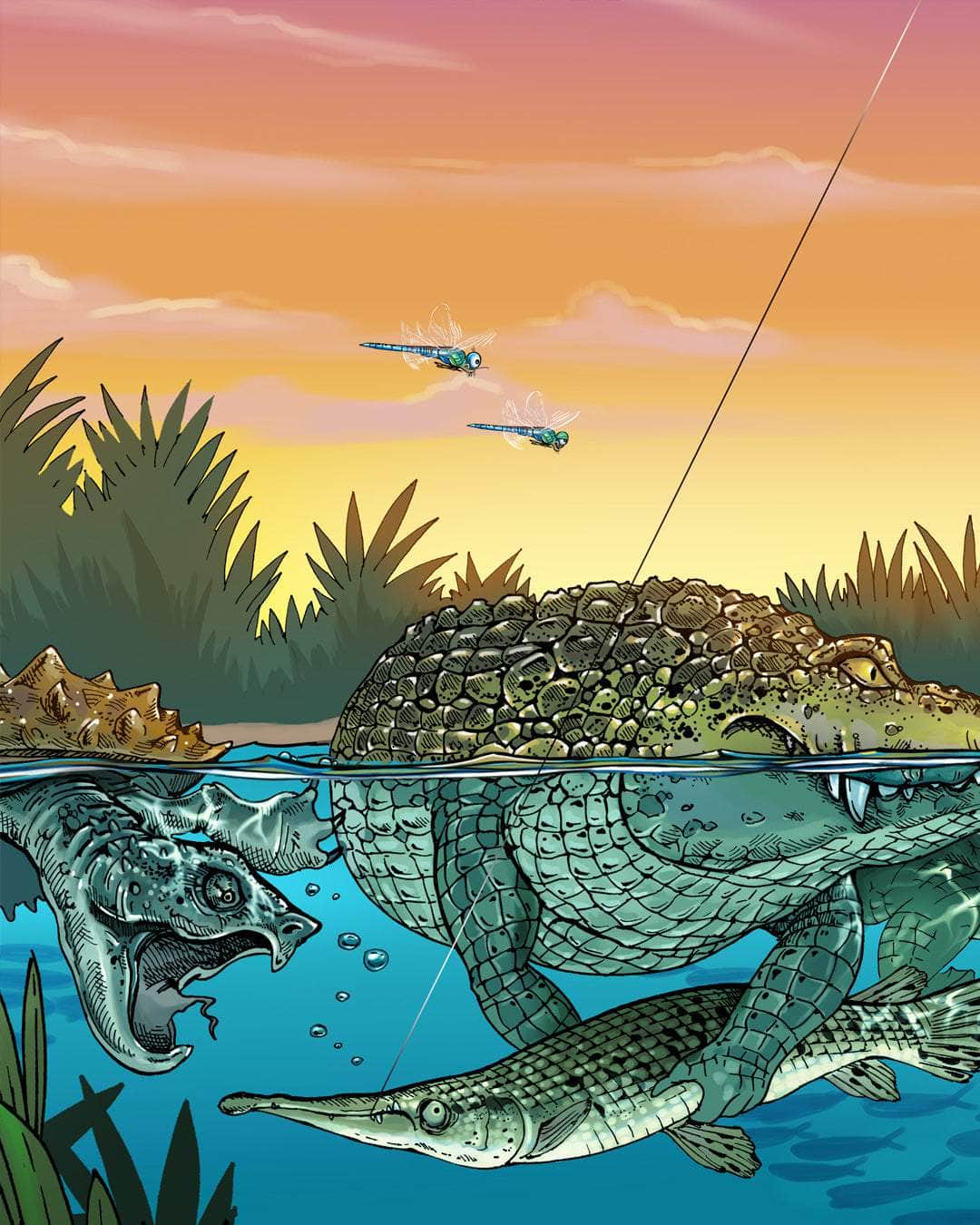 "Gator Fishing" Limited Edition Canvas