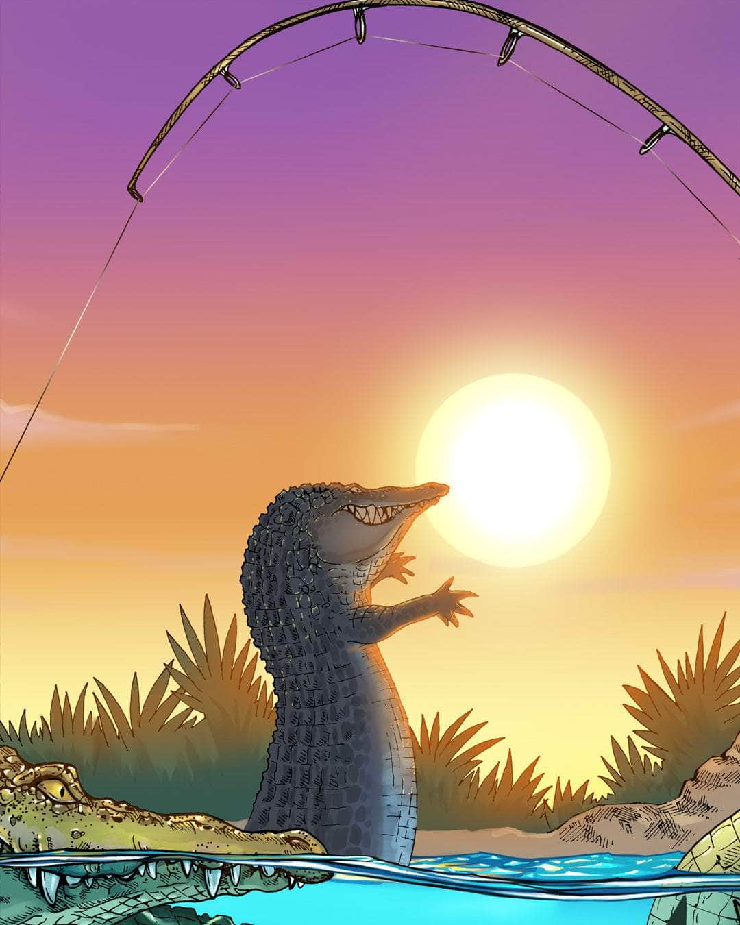 "Gator Fishing" Limited Edition Canvas