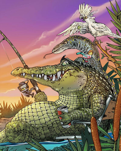 "Gator Fishing" Limited Edition Canvas