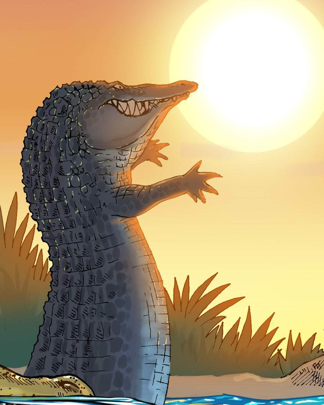 "Gator Fishing" Limited Edition Canvas