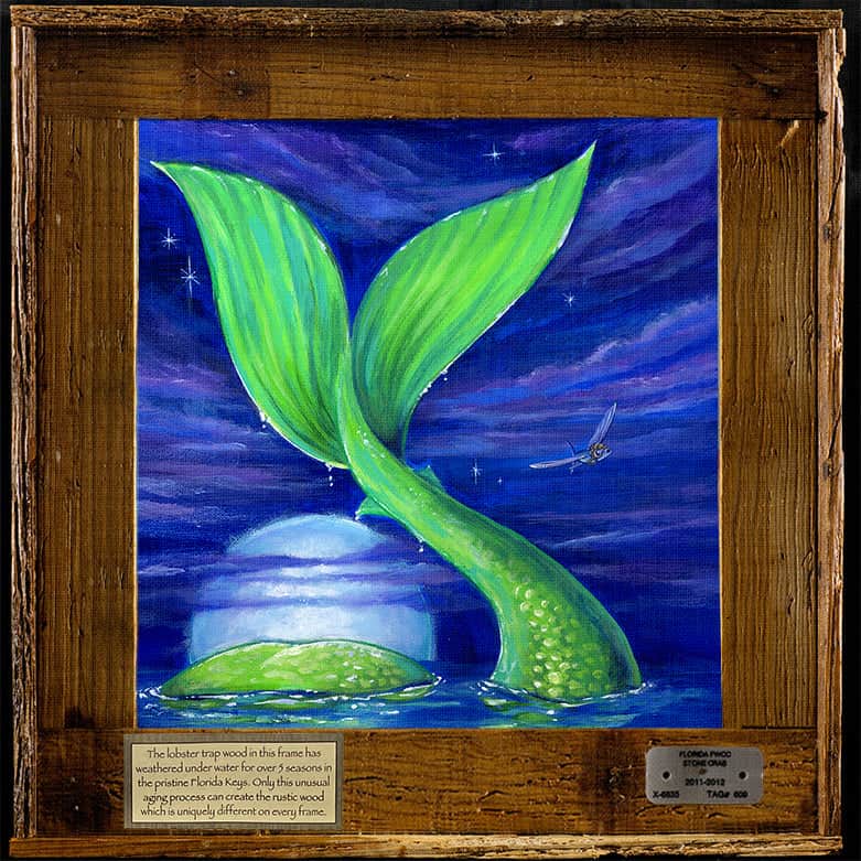 "Full Moon Rising" Lobster Trap Framed Mini-Canvas