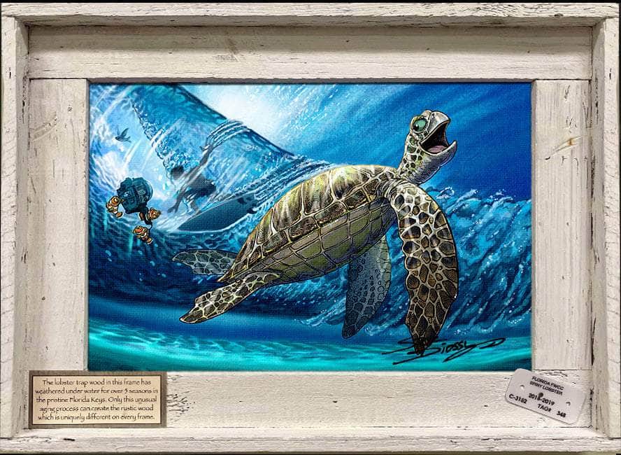 "Turtley Tubular" Lobster Trap Framed Mini-Canvas