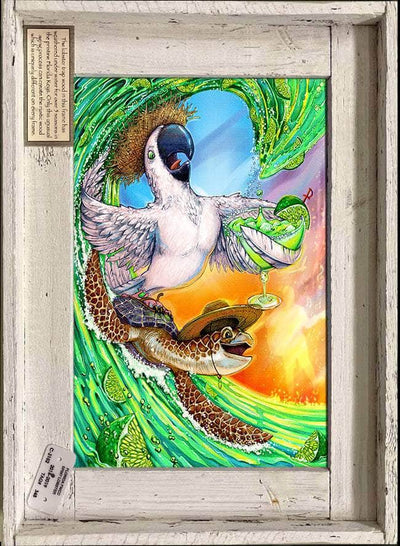 "Margarita Wave" Lobster Trap Framed Mini-Canvas