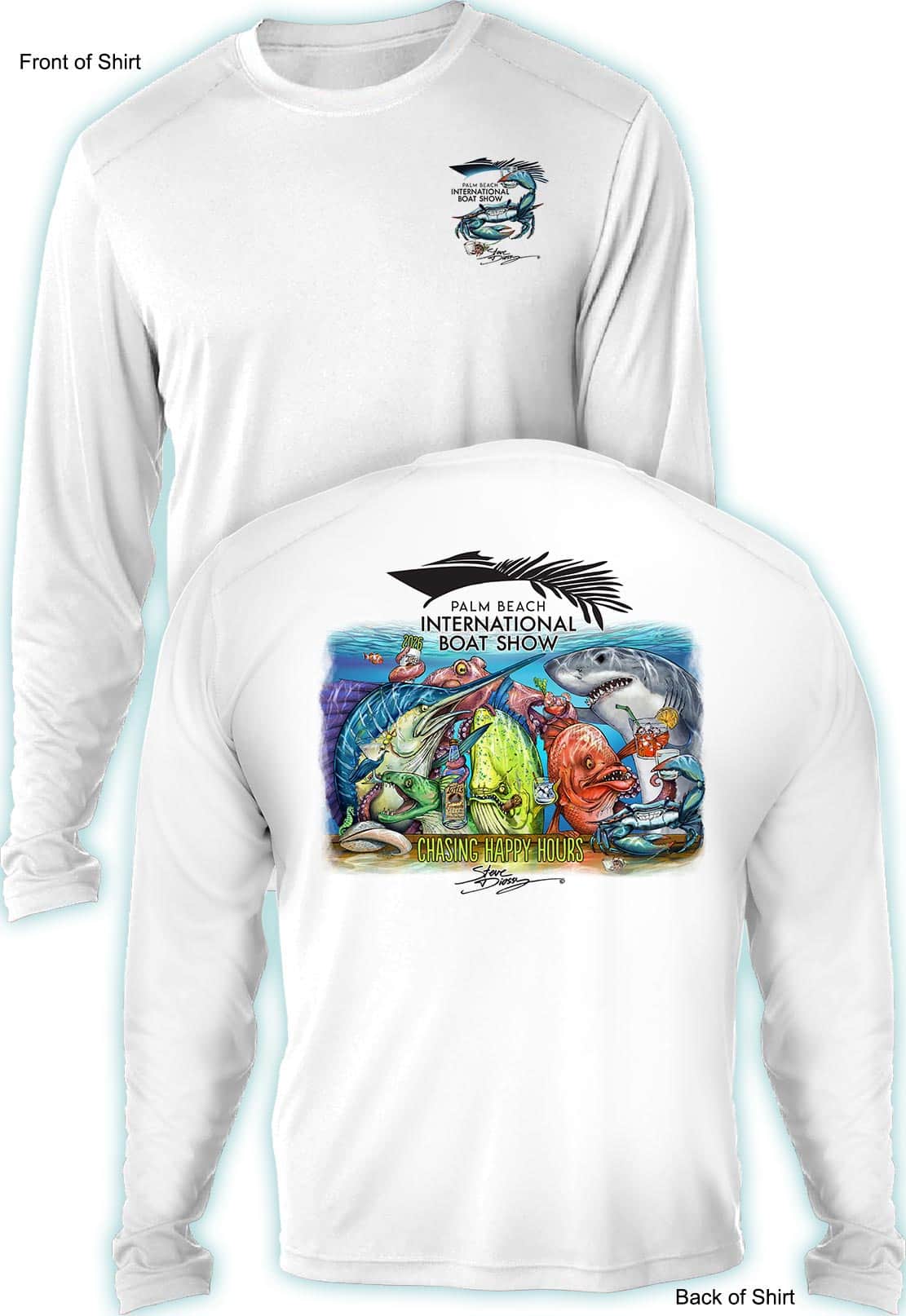 2026 Official Palm Beach Intl' Boat Show- Men’s Long Sleeve Shirt - 100% Polyester