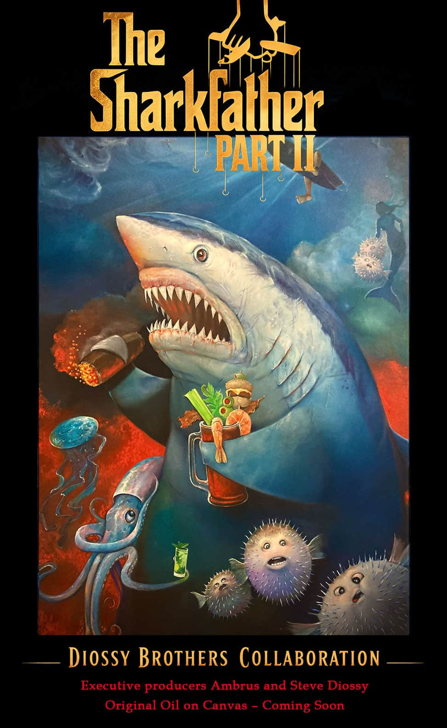 Coming soon "The Sharkfather Part II" Original Oil on Canvas