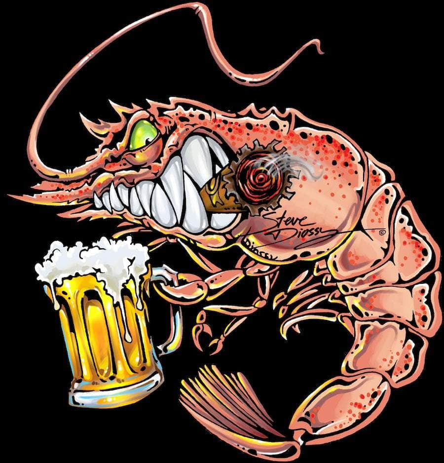 Shrimpzilla - Large Die-Cut Sticker