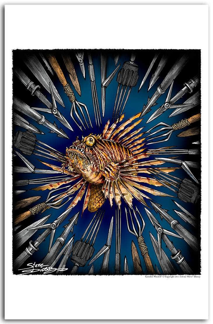 "Lionfish Wanted" Fine Art Paper Print