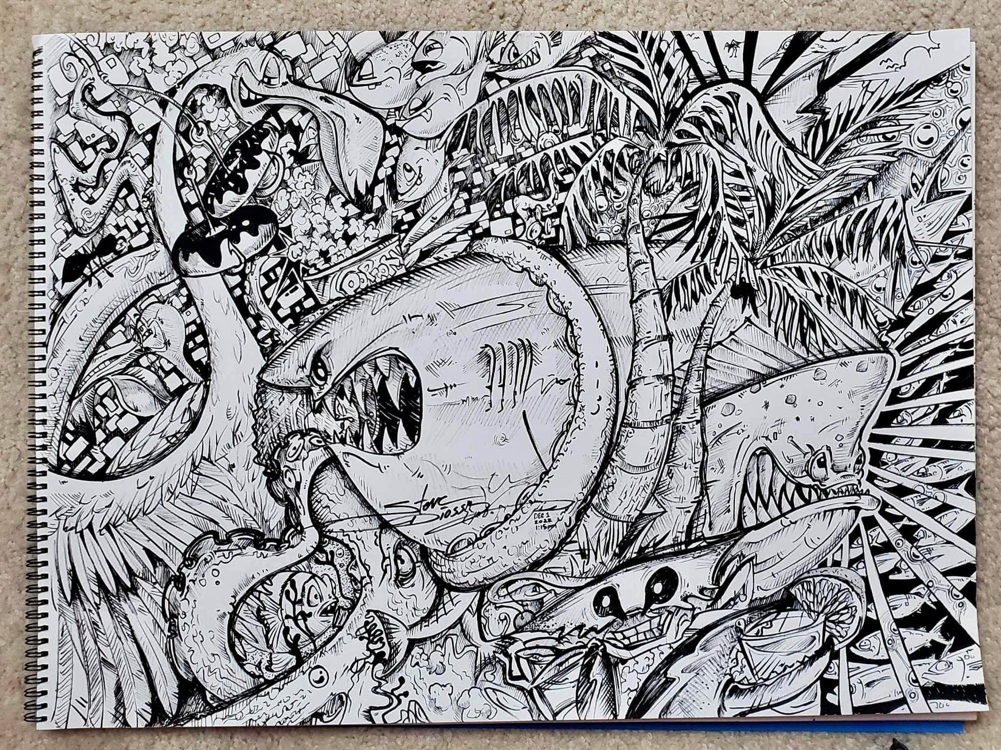 "Tight Squeeze" Original Pen/Ink by Steve Diossy