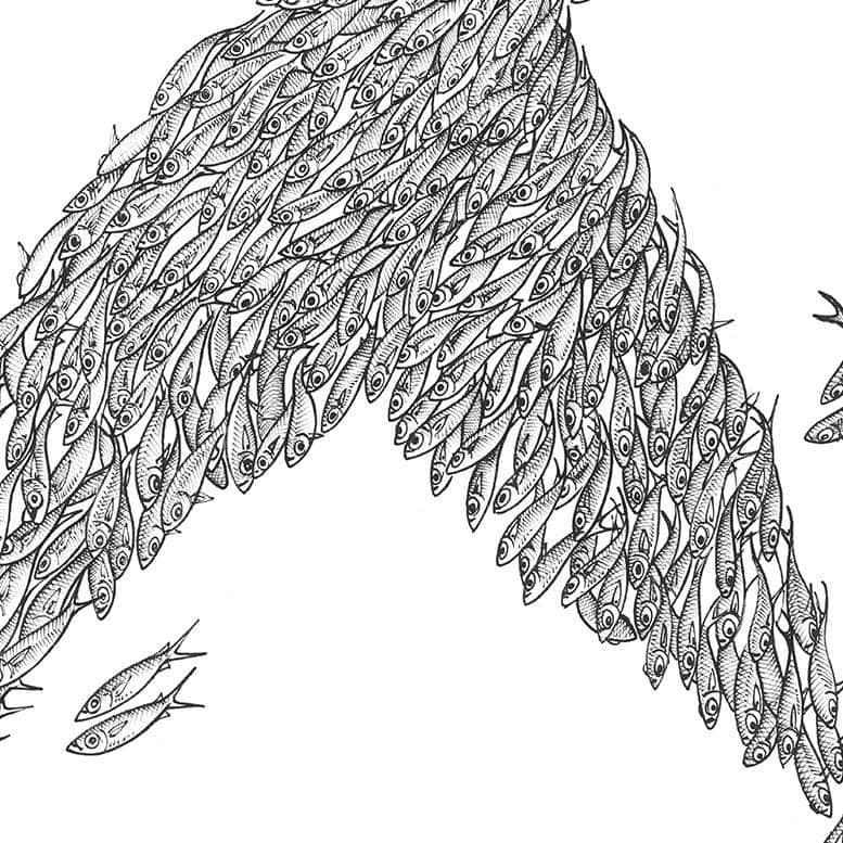 "Bait Baller Mermaid" Fine Art Paper Print