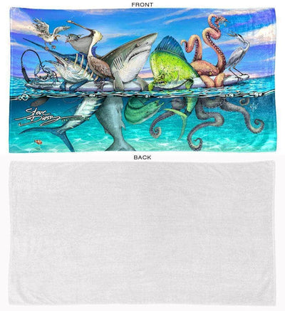 Board Meeting beach towel front and back