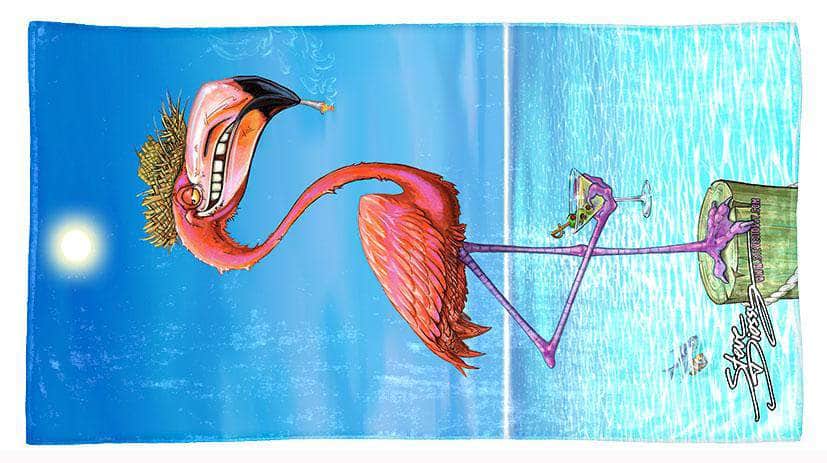 "Dirty Flamingo" Premium Beach Towel