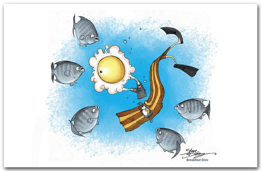 Eggs & Bacon Series "Breakfast Dive" Fine Art Paper Print