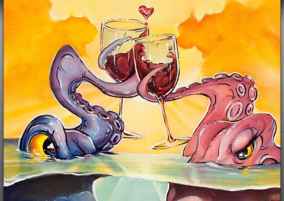 Streched, Signed, Limited Edition, Giclee on Canvas of Afternoon Delight painting