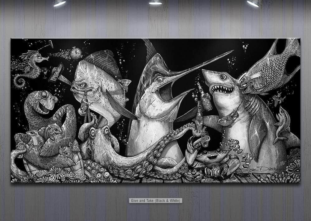 "Give and Take" Black and White Limited Edition Canvas