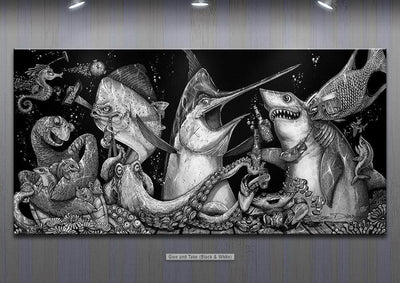 "Give and Take" Black and White Limited Edition Canvas