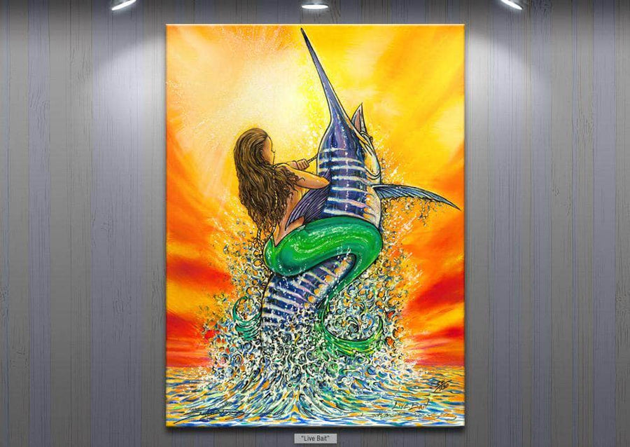 "Live Bait" Original Oil on Canvas by Steve Diossy