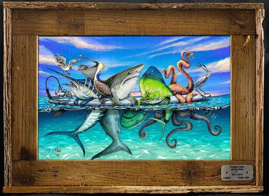 "Board Meeting" Lobster Trap Framed Mini-Canvas