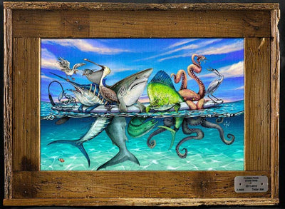 "Board Meeting" Lobster Trap Framed Mini-Canvas