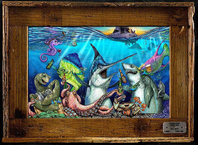 "Give and Take" Lobster Trap Framed Mini-Canvas