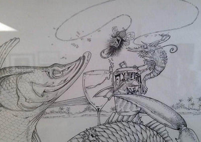 Original Pen/Ink "Last Call" by Diossy