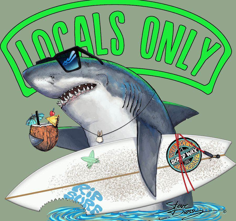 "Locals Only Shark" Die Cut Stickers