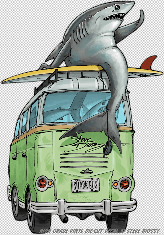 Shark Bus - Large Die-Cut Sticker