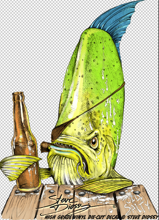 "Old Salty" Mini Sticker