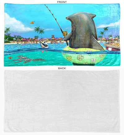 Pre-Order: Ships June 2024 "Shark Fishing" Premium Beach Towel