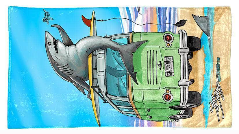 "Shark Bus" Premium Beach Towel
