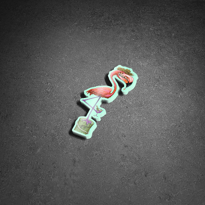 "Dirty Flamingo" Mini Sticker