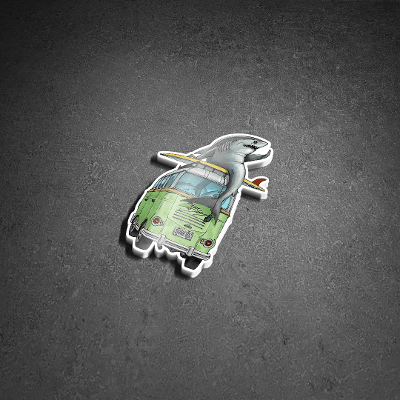 "Shark Bus" Mini Sticker