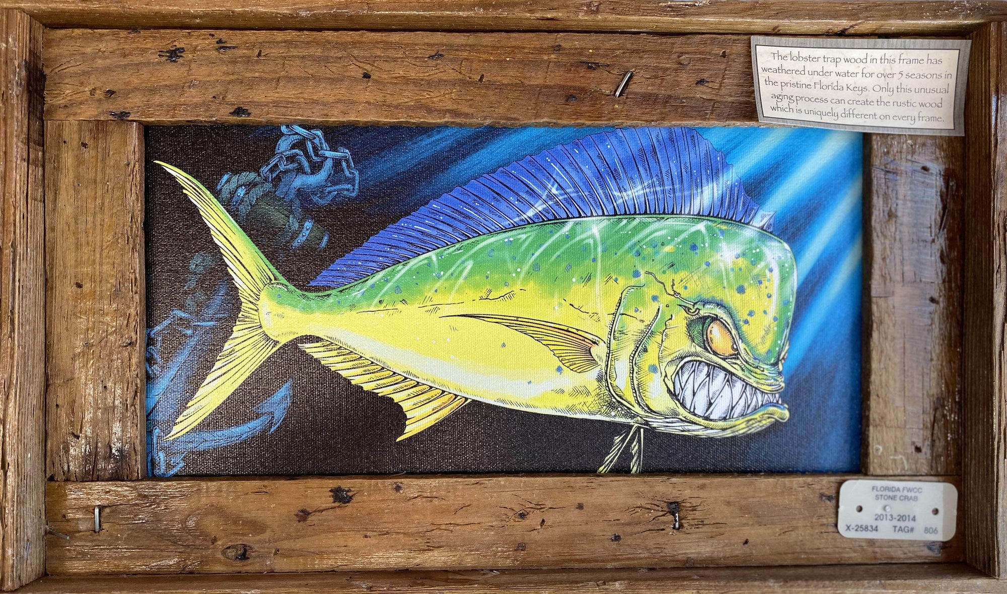 "Mad Mahi" Lobster Trap Framed Mini-Canvas