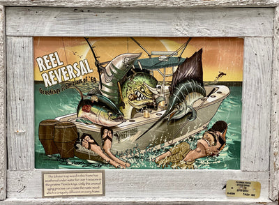 "Reel Reversal” Lobster Trap Framed Mini-Canvas