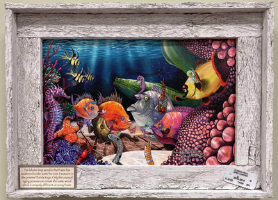 "Anemones Closer" Lobster Trap Framed Mini-Canvas