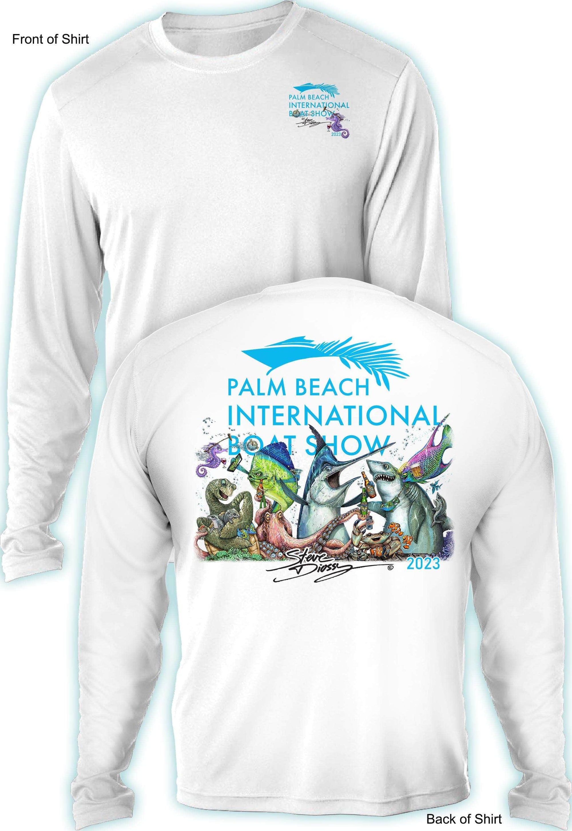 2023 Official Palm Beach International Boat Show- Men’s Long Sleeve Shirt - 100% Polyester