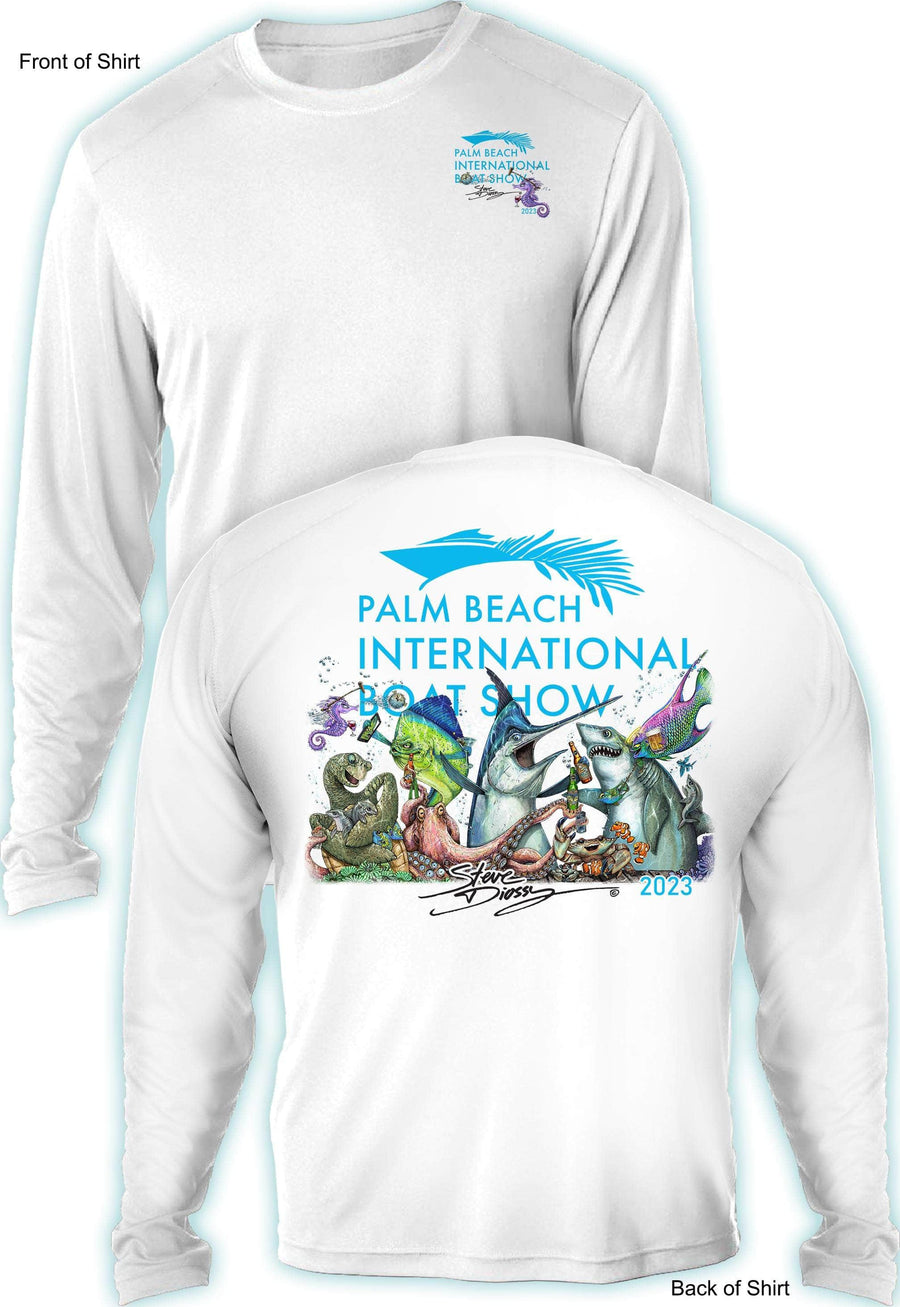 2023 Official Palm Beach International Boat Show- Men’s Long Sleeve Shirt - 100% Polyester