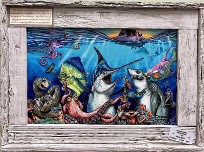 "Give and Take" Lobster Trap Framed Mini-Canvas