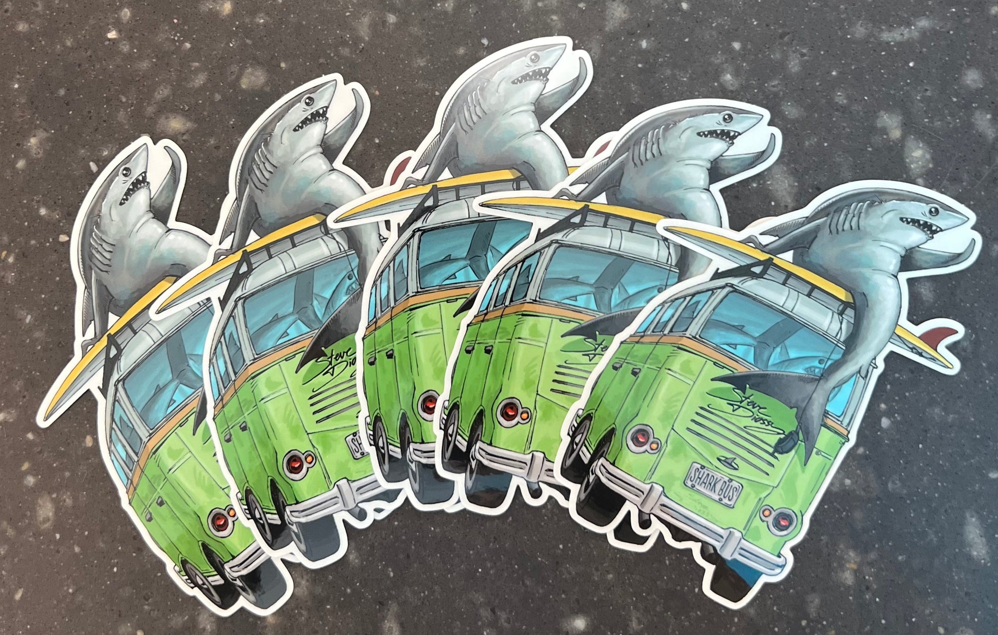 "Shark Bus" Mini Sticker