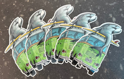 "Shark Bus" Mini Sticker